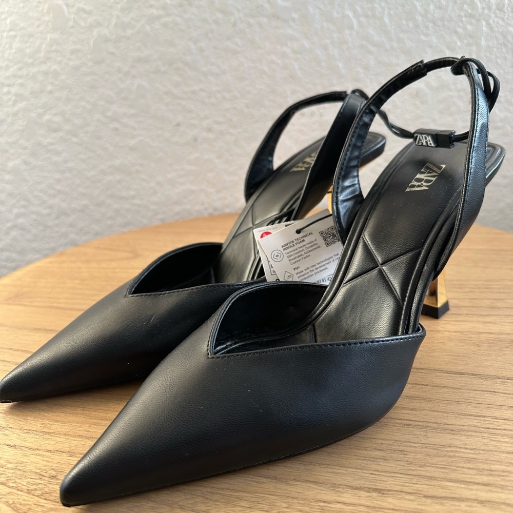 Zara Black Pointed Toe Heels